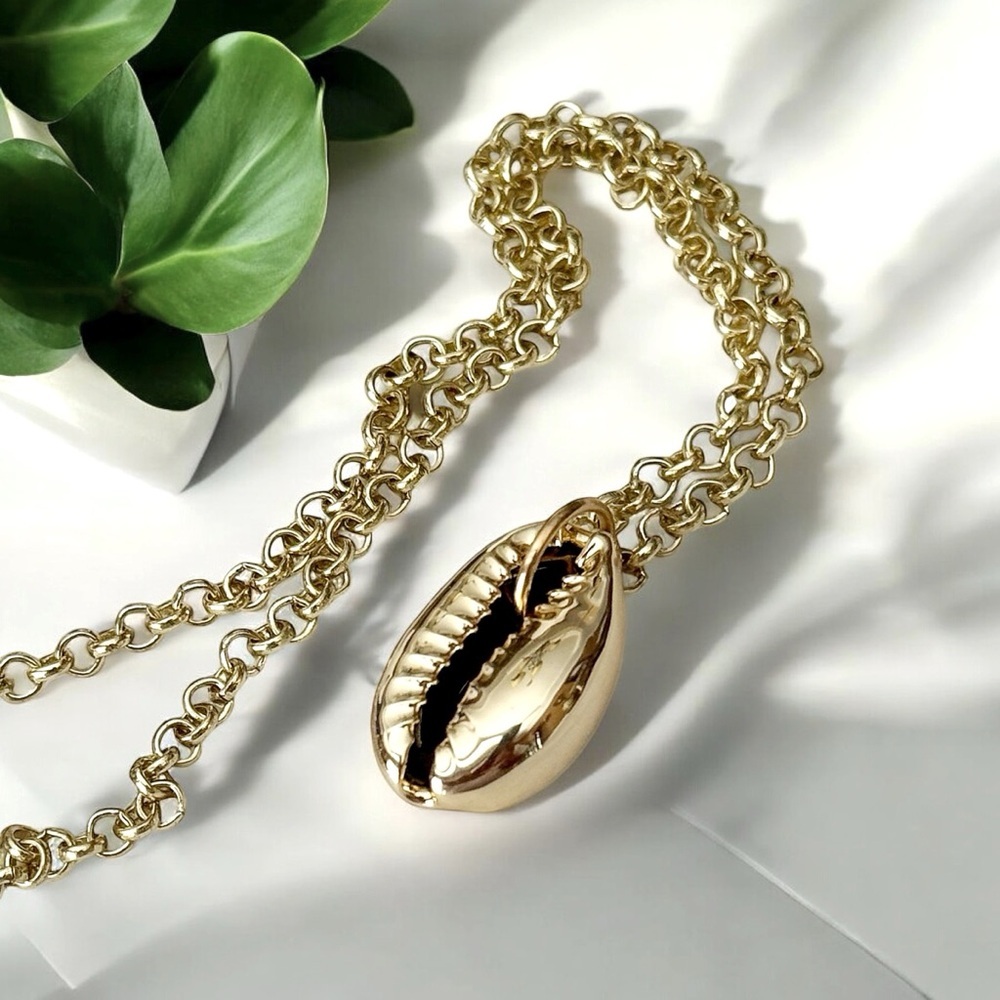 5 For $25💫Gold Cowrie Nautical Sea Shell Necklace Pendant